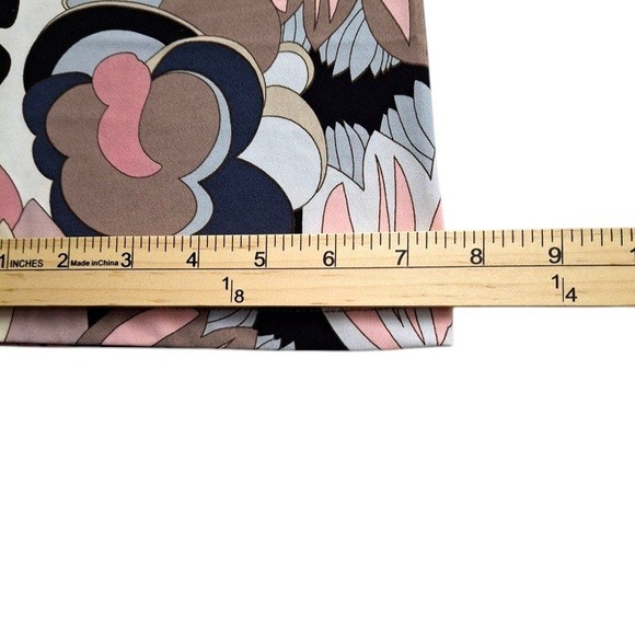 Susan Graver Top Women S Beige Blue Keyhole Neck 3/4 Sleeve Liquid Knit Tunic - Picture 10 of 13